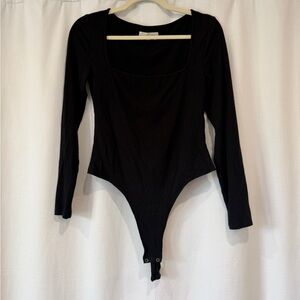 LSPACE Amore Long-Sleeve Square-Neck Bodysuit